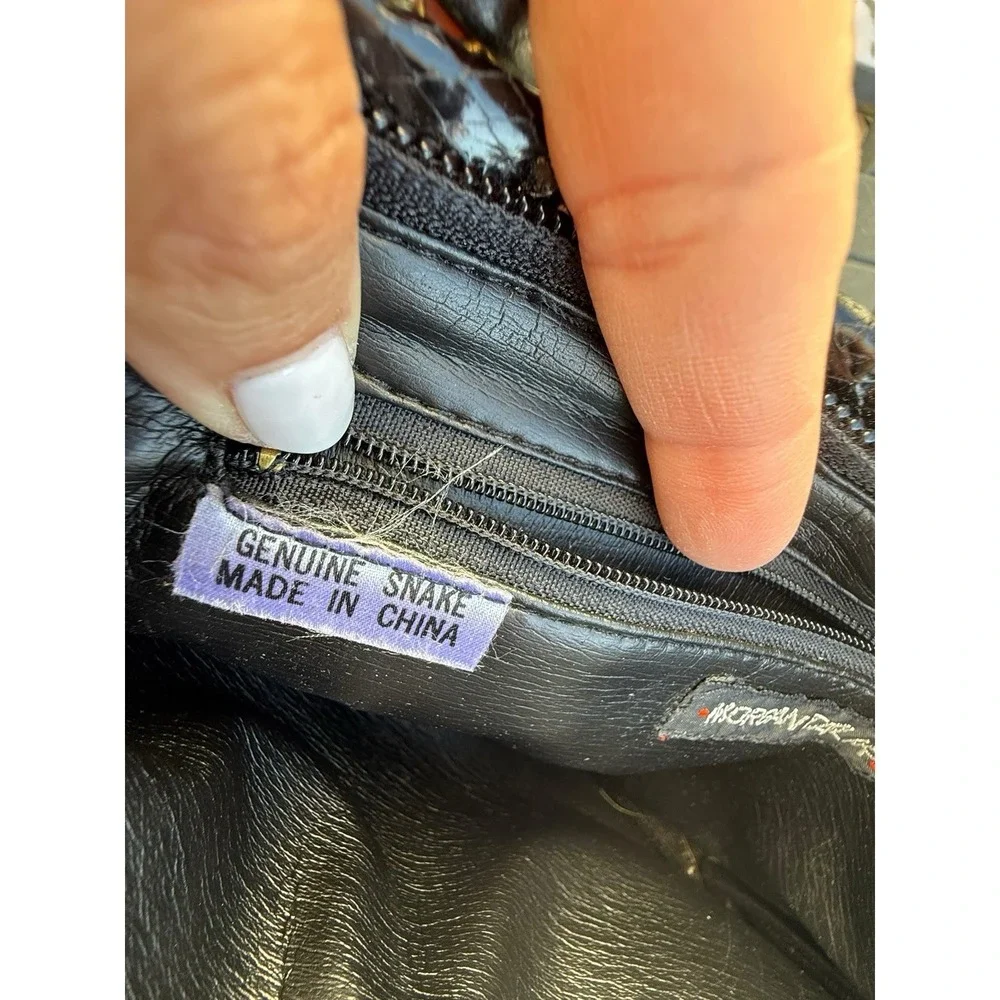 Vintage‎ Morgan Taylor Black Genuine Snakeskin Leather Bag